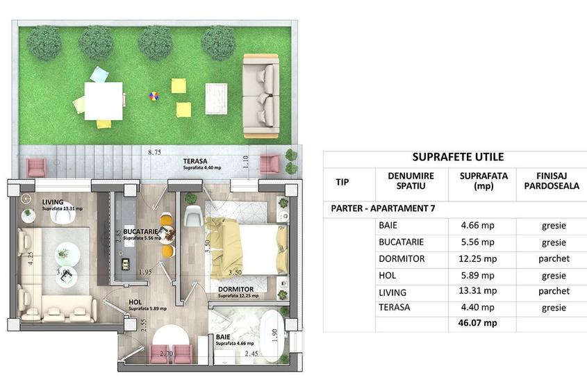 ASTORIA RESIDENCE 2 camere D 46 mp + curte 43 mp Lunca Cetatuii - 10