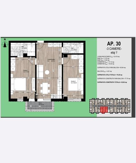 Apartament 3  camere OTOPENI. Direct Dezvoltator! SUPER PREȚ! - 2