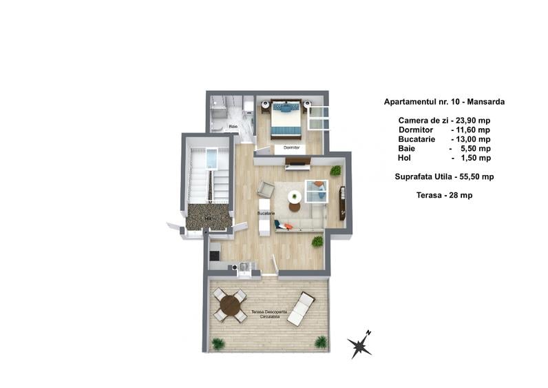 Dezvoltator - Apartament 2 camere - Terasa Panoramica - 1