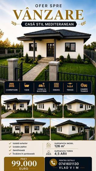 Ofer spre vanzare Casa stil Mediteranean in Lazuri - 5