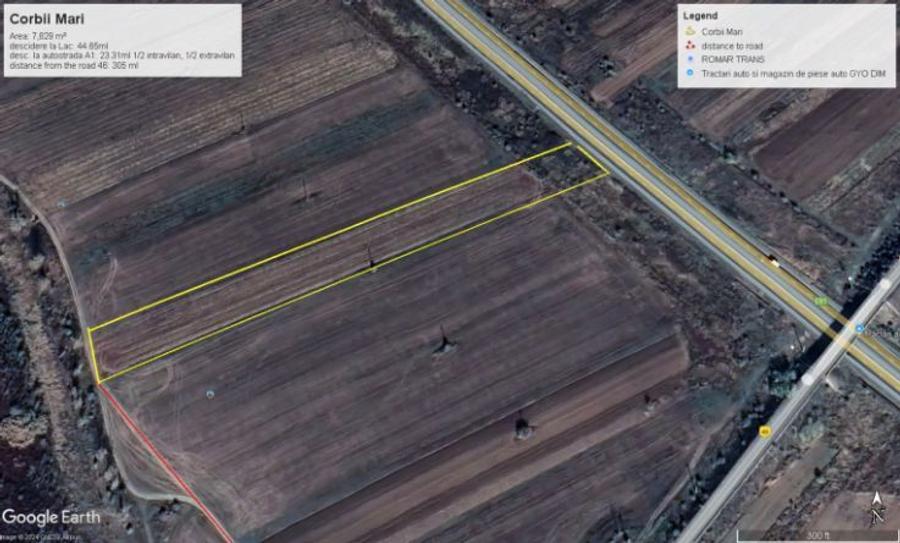 Teren de Vânzare 7.829 m² pe autostrada București – Pitești A1, Corbii Mari d= 44.65 m - 4