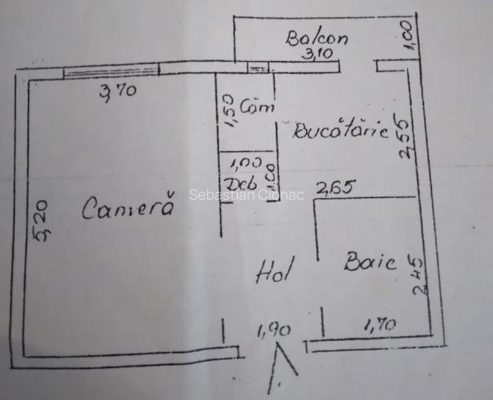 APARTAMENT  1 CAMERA 41 MP