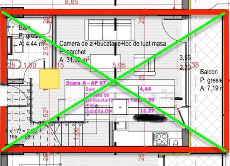 Penthouse pe 2 niveluri, semifinisat, 59 mp, Zona Soporului - 2
