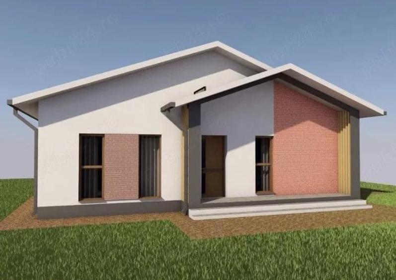 Casa la rosu: 2 Dormitoare, Living, Bucatarie + Pod mansardabil (posibilitate extindere), 2 Bai - 2