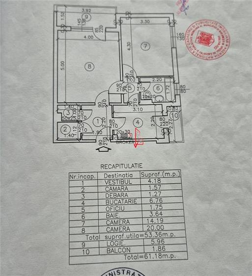 2 camere, 61mp, doua balcoane, centrala, renovat, mobilat, Basarabia -Costin Geo - 3