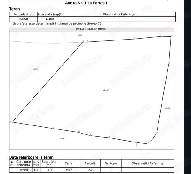 4.86euro mp - Teren casa intravilan deschidere 40m - 2650mp - 2
