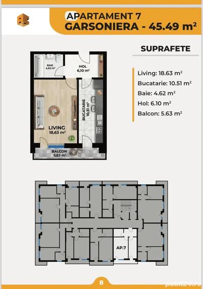 Apartament 2 camere 63mp cu 2 locuri de parcare, 3 & 4 camere bloc NOU - 5