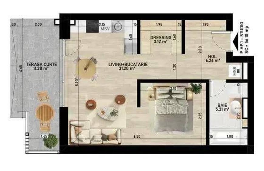 Studio LUX | Pipera Plaza Bloc Nou | Ansamblu Rezidential - 8