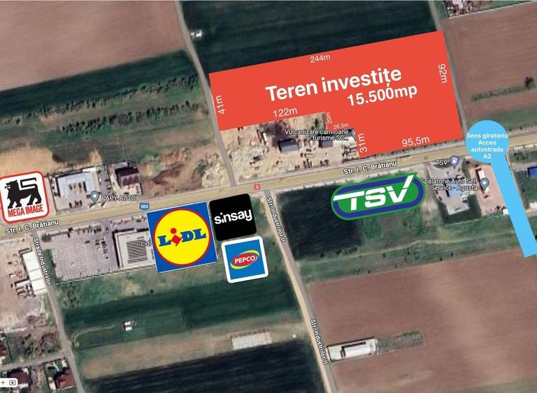 Teren agricol intravilan de 15500 mp, în Brănești