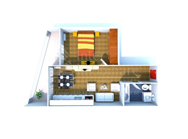 Studio dublu Open Space, Tomis Nord, 58 mp, cod 161588 - 1