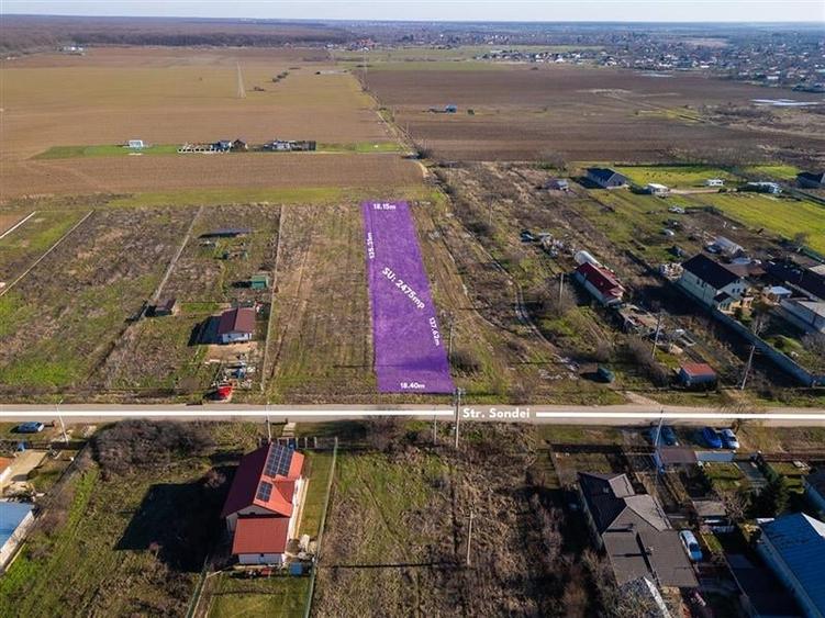 TEREN INTRAVILAN 2475 MP,DESCHIDERE 18 M,UTILITATI,ASFALT - 2