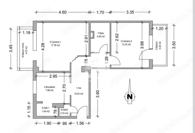 Decomandat cu 2 balcoane la etaj 3 in Bucovina - 5