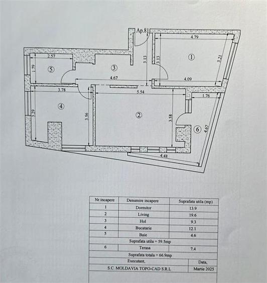 Apartament cu 2 camere decomandat în Tătărași