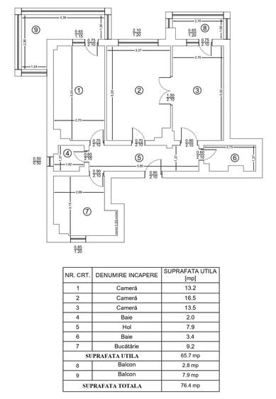Apartament cu 3 camere în Nicolina