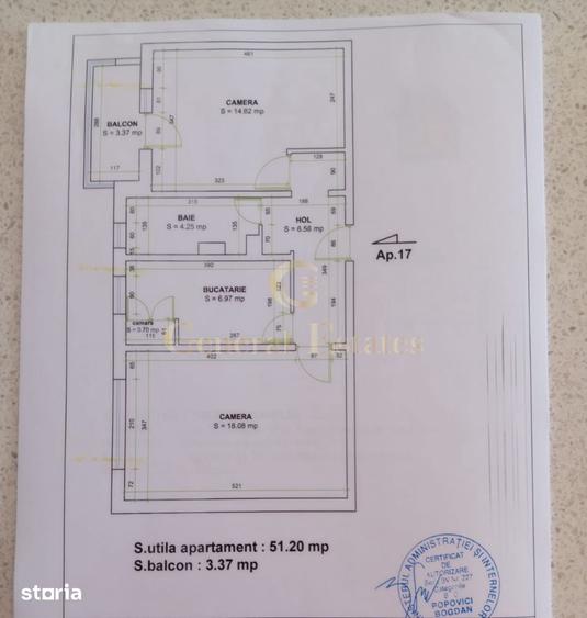 Apartament cu 2 camere decomandat în Central