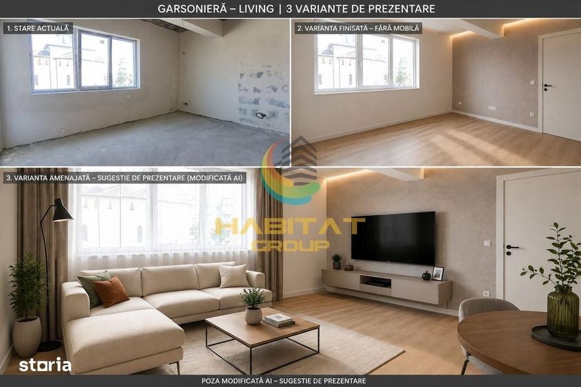 Garsoniera decomandata, balcon, Grand Arena - Comision 0% - 3