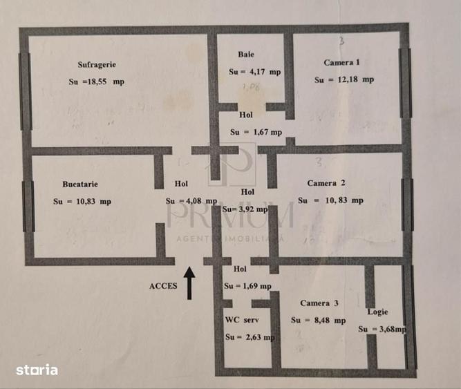 Apartament cu 4 camere decomandat în Aradului