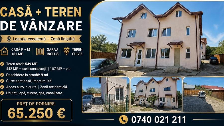 Casă individuală cu 10 camere cu Teren 125 Mp în Bascov
