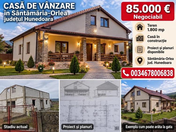 Casă cu Teren 18 Mp în Sântămăria-Orlea