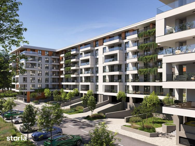 Apartament cu 3 camere, decomandat, terasa 14,4 mp,ansamblu cu piscina - 1