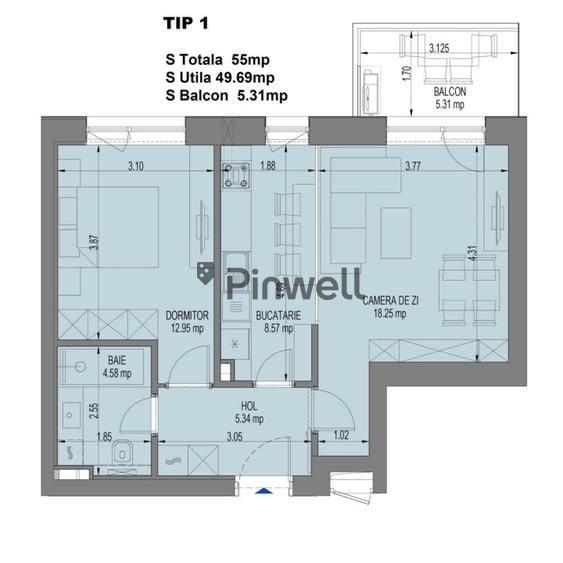 Apartament cu 2 camere decomandat în Aviației