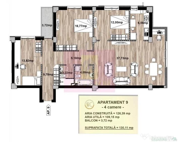 Apartament cu 4 camere decomandat în Central