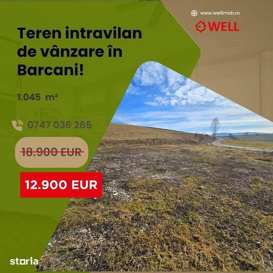 Teren de 1045 mp, în Barcani