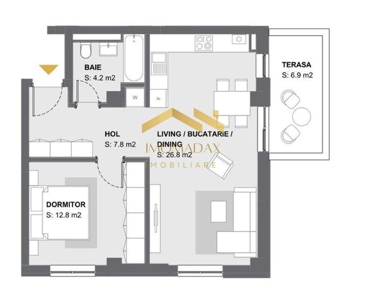 Apartament cu 2 camere decomandat în Aradului