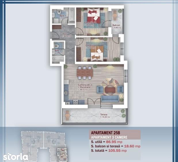 Apartament cu 3 camere în Theodor Pallady — fotografia 1