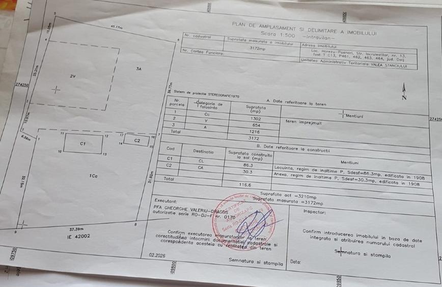 Casă cu 4 camere cu Teren 3200 Mp în Horezu-Poenari