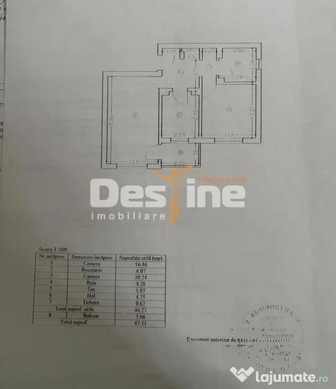 Apartament cu 2 camere decomandat în Central