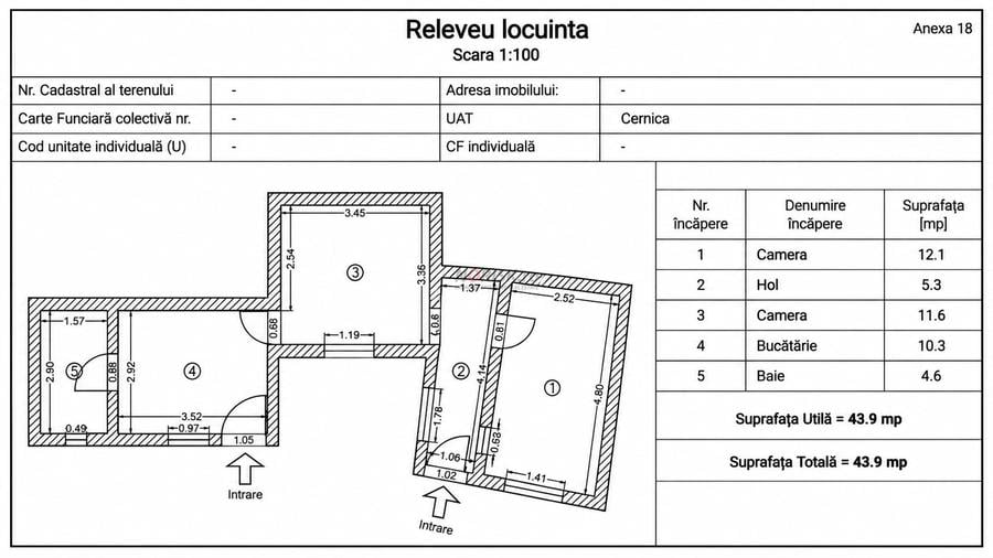 Casă individuală cu 2 camere cu Canalizare în Căldăraru
