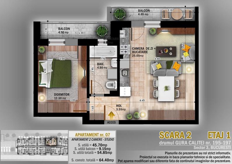 Apartament cu 2 camere decomandat în Theodor Pallady — fotografia 1