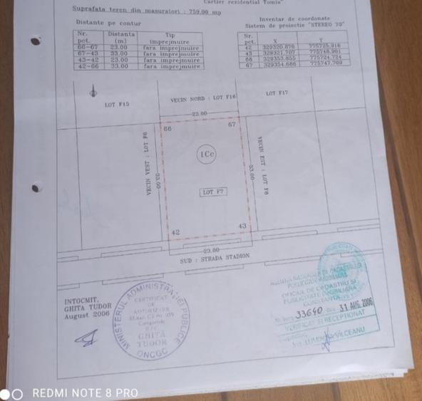 Teren Construcții de 760 mp, în Mihail Kogălniceanu