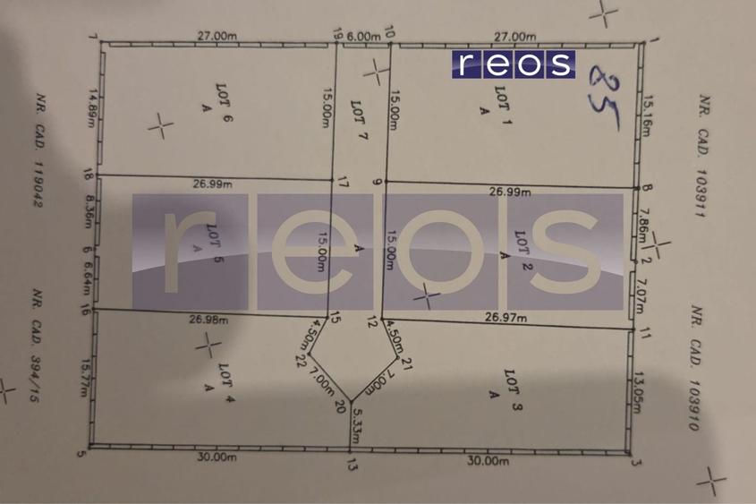 Teren Construcții intravilan de 2663 mp, în Nord