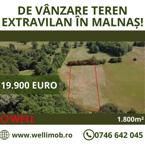 Teren extravilan de 1800 mp, în Malnaș