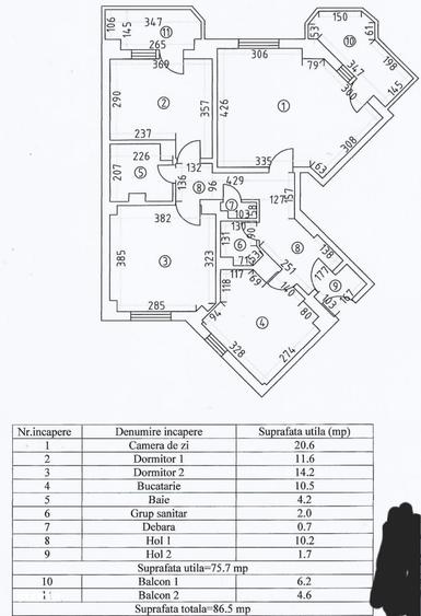 Apartament cu 3 camere decomandat în Coiciu