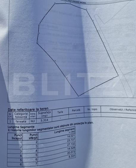 Teren Construcții extravilan de 5314 mp, în Mărișel