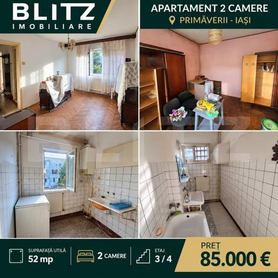 Apartament cu 2 camere nedecomandat în Primăverii