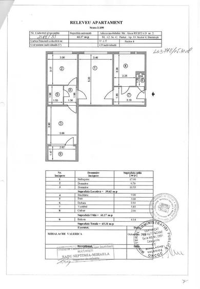 Apartament cu 3 camere semidecomandat în Tineretului