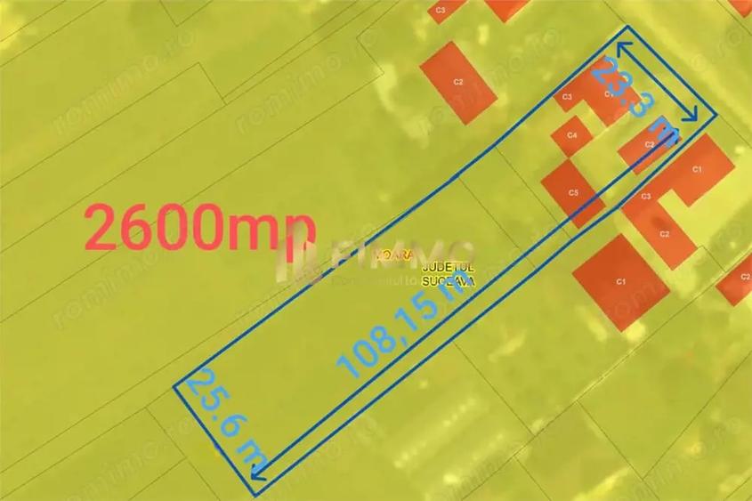 Teren de 2600 mp, în Moara