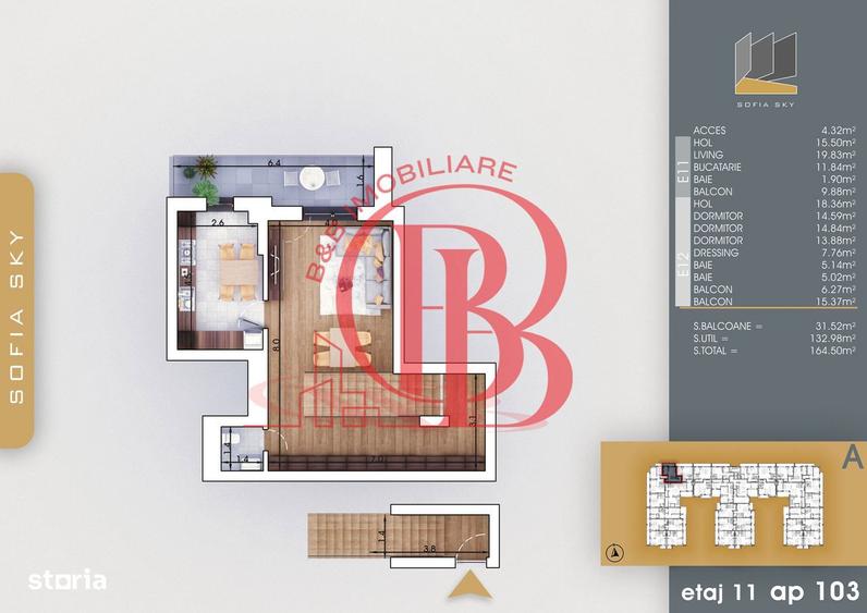Apartament cu 4 camere în Titan