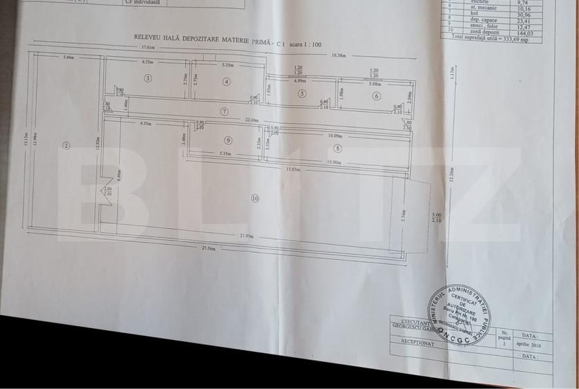 Spațiu industrial, de 4,104 mp, în Bălțești
