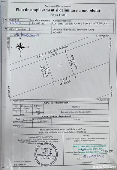 Teren de 407 mp, în Lazu