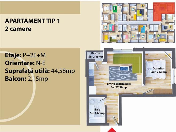 Apartament cu 2 camere decomandat, mobilat în Ipotești