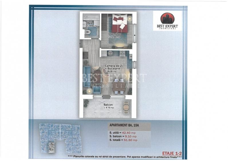 Apartament finalizat| 2 camere| Theodor Pallady| Balcon 9,10 MP - 2