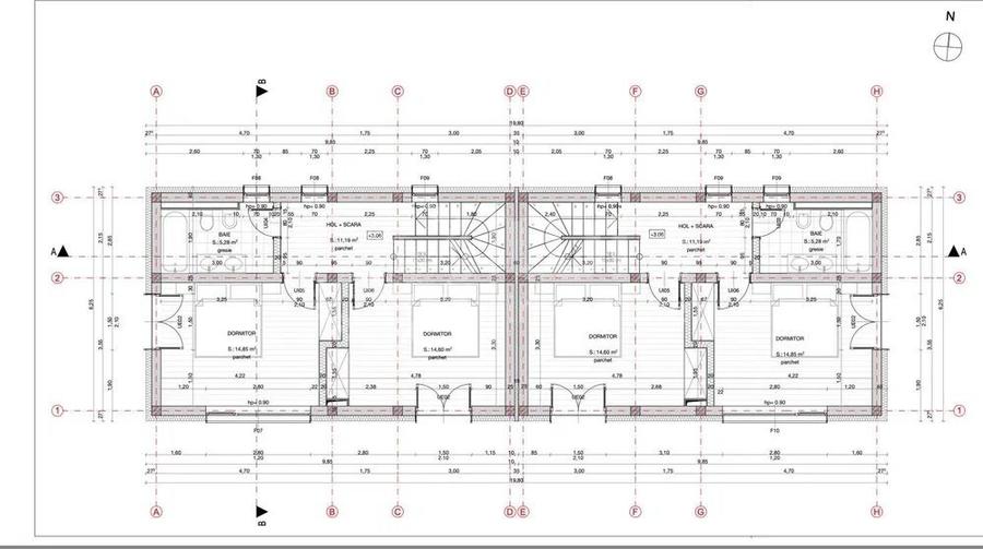 Duplex cu 4 camere cu Canalizare în Someșeni
