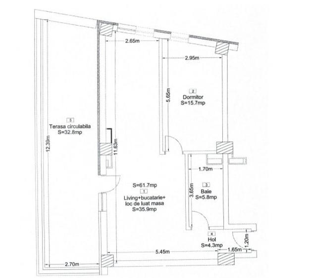 Apartament 2 camere, 62 mp, terasa 33mp, bloc nou, zona Corneliu Coposu - 5