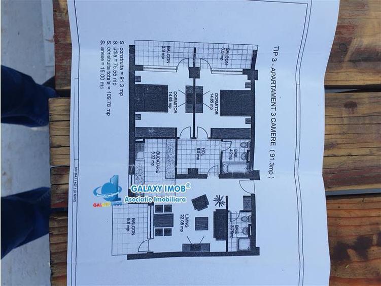 Apartament cu 3 camere decomandat, mobilat în Chiajna