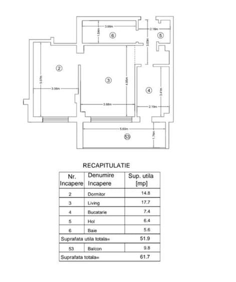 Apartament cu 3 camere decomandat în Aroneanu